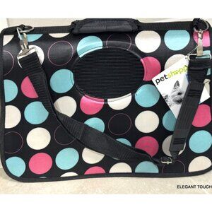 Dog Cat Carrier Polka Dot Soft Sided Pets Portable Folding Polyester Bag